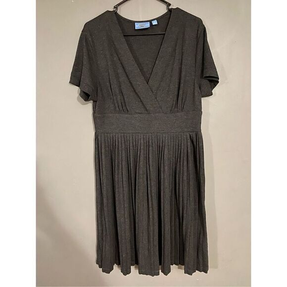Simply Vera Vera Wang Grey Knit Wrap Dress Size Large - Picture 1 of 5